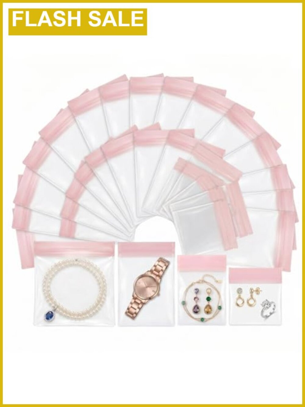 40 Clear Anti-Tarnish Jewelry Storage Bags EVA Reusable Sealed 4 Sizes